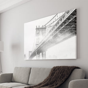 Fog Under The Manhattan Bw Canvas Wall Art - Canvas Prints, Prints for Sale, Canvas Painting, Canvas On Sale