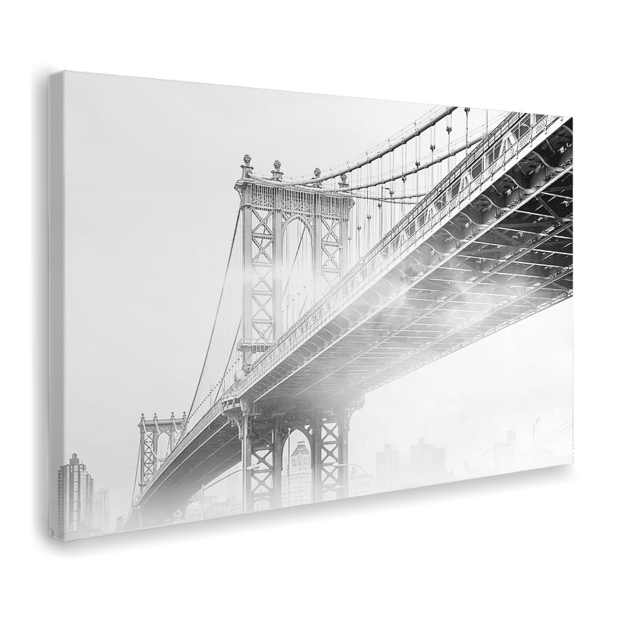 Fog Under The Manhattan Bw Canvas Wall Art - Canvas Prints, Prints for Sale, Canvas Painting, Canvas On Sale