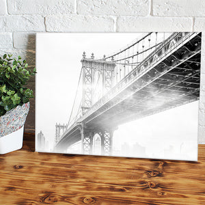 Fog Under The Manhattan Bw Canvas Wall Art - Canvas Prints, Prints for Sale, Canvas Painting, Canvas On Sale