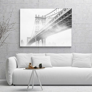 Fog Under The Manhattan Bw Canvas Wall Art - Canvas Prints, Prints for Sale, Canvas Painting, Canvas On Sale