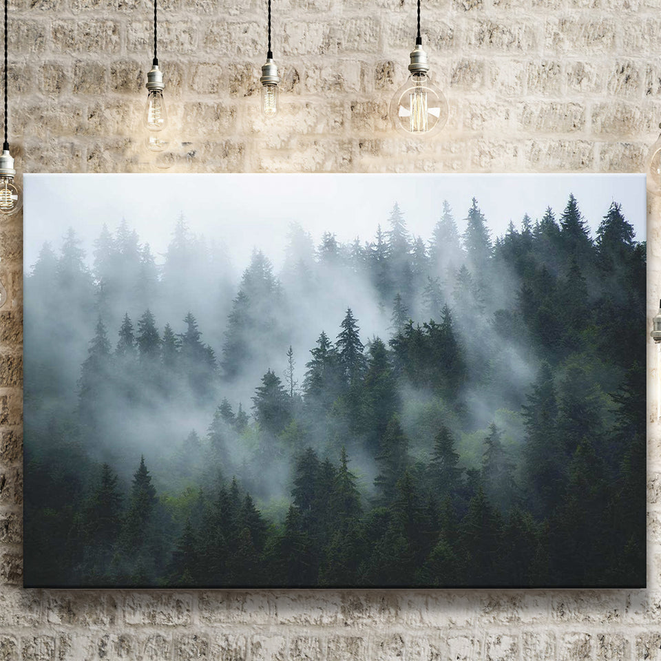 Foggy Forest Canvas Prints Wall Art Decor - Paiting Canvas, Art Prints, Wall Decor, For Sale