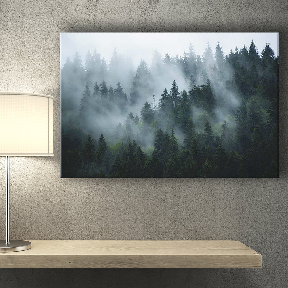 Foggy Forest Canvas Prints Wall Art Decor - Paiting Canvas, Art Prints, Wall Decor, For Sale