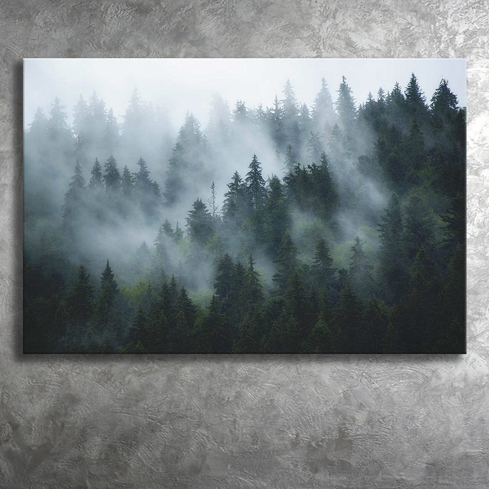 Foggy Forest Canvas Prints Wall Art Decor - Paiting Canvas, Art Prints, Wall Decor, For Sale