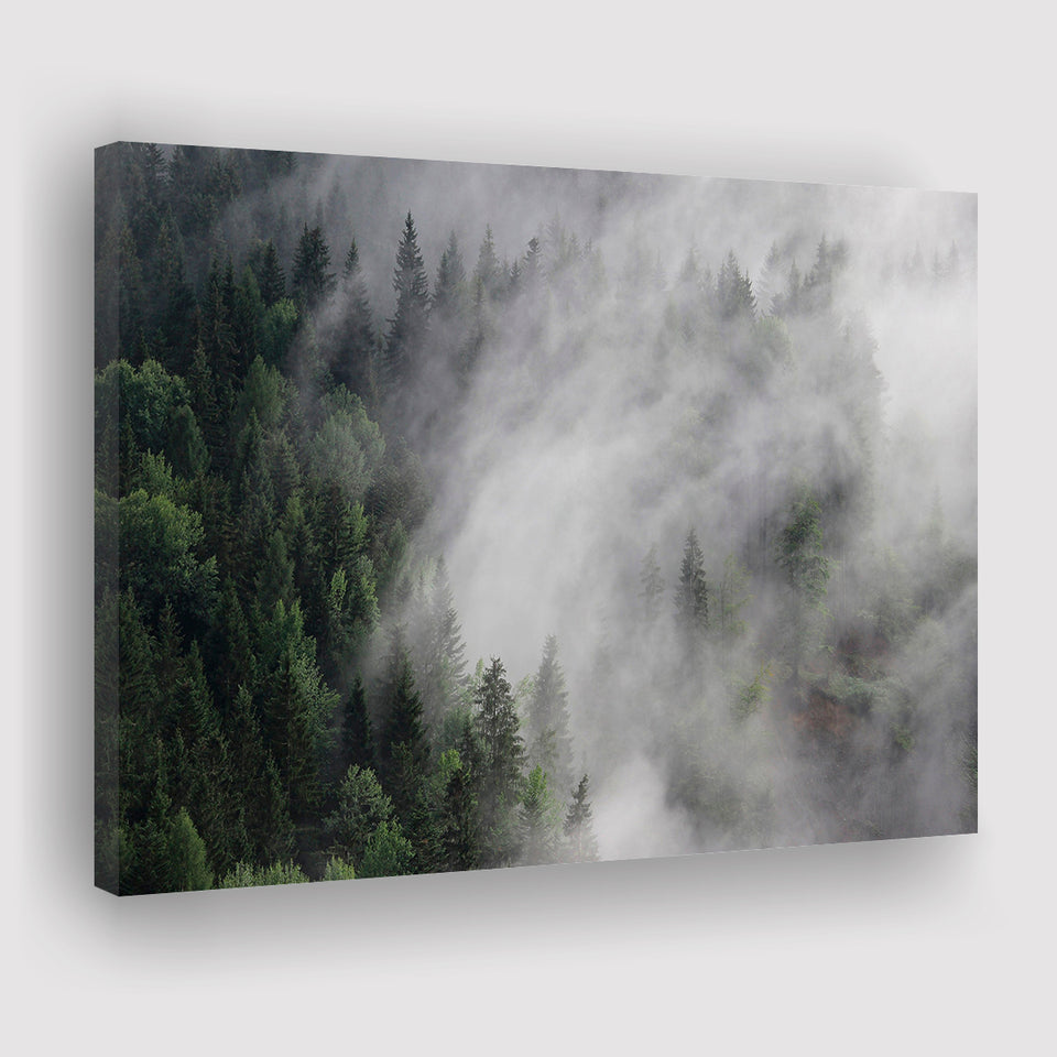 Foggy Mountains Canvas Prints Wall Art Decor - Painting Canvas,Home Decor, Ready to Hang