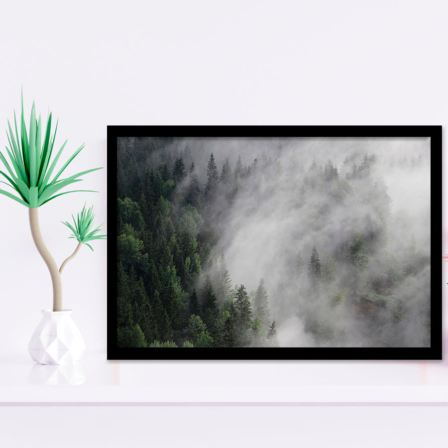 Foggy Mountains Framed Art Prints Wall Art Decor, Framed Picture, Home Decor