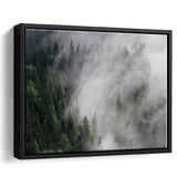 Foggy Mountains Framed Canvas Prints Wall Art Decor, Framed Picture, Floating Frame