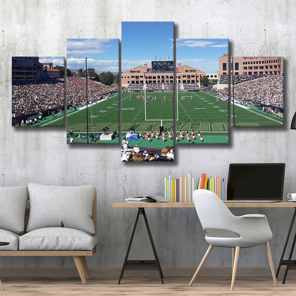 Folsom Field Stadium Canvas Prints Colorado Buffaloes Wall Art,Multi Panels,Sport Stadium Art Prints, Fan Gift