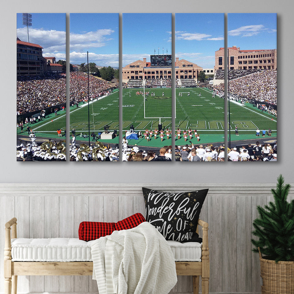 Folsom Field Stadium Canvas Prints Colorado Buffaloes Wall Art,Multi Panels B,Sport Stadium Art Prints, Fan Gift