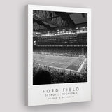 Ford Field Detroit Lions Football Lovers Black And White Art Canvas Prints Wall Art Home Decor