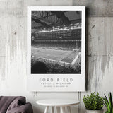 Ford Field Detroit Lions Football Lovers Black And White Art Canvas Prints Wall Art Home Decor