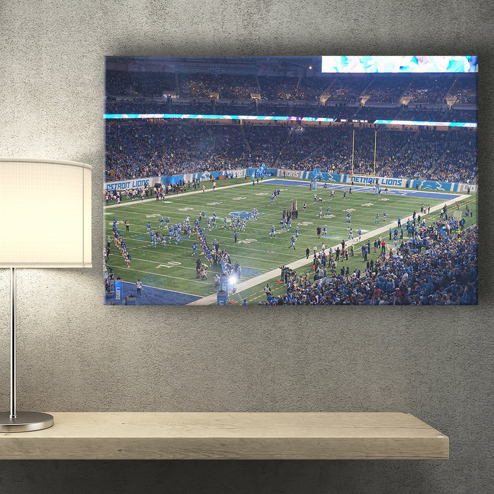 Ford Field Stadium Canvas Prints Detroit Lions Wall Art,Sport Stadium Art Prints, Fan Gift, Wall Decor