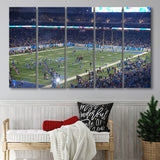 Ford Field Stadium Canvas Prints Detroit Lions Wall Art,Multi Panels B,Sport Stadium Art Prints, Fan Gift