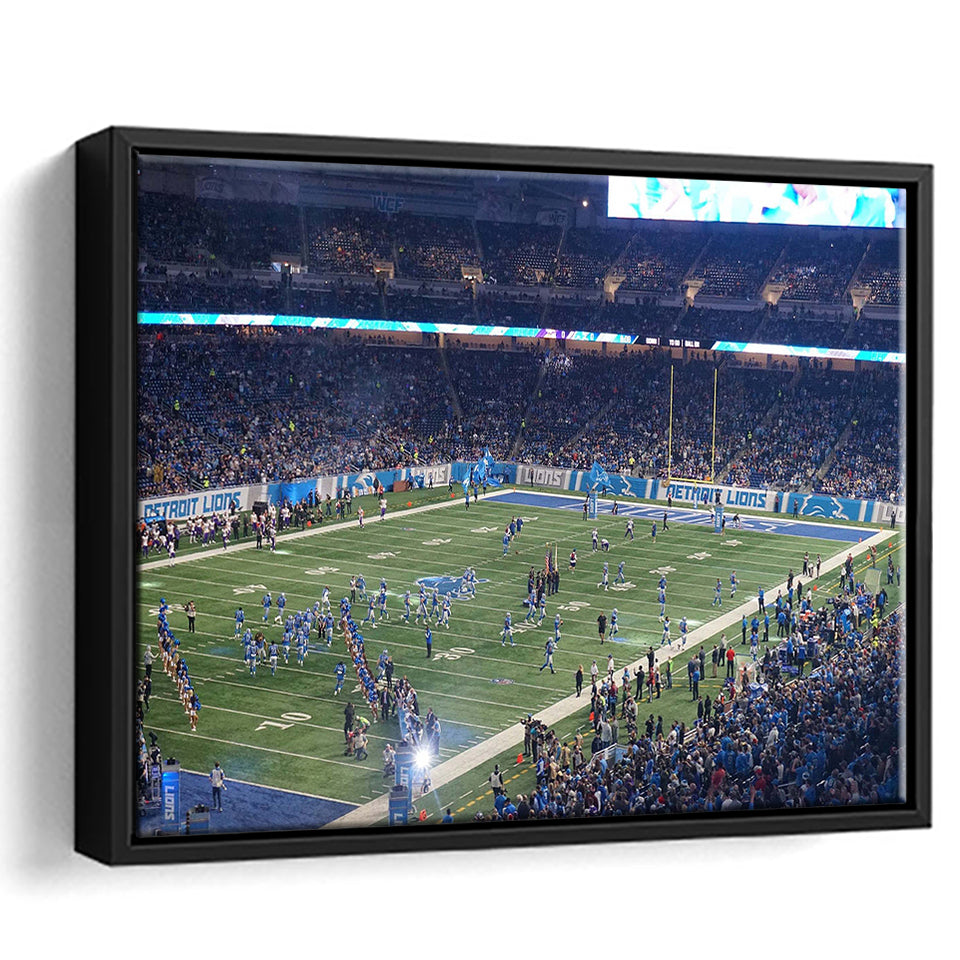 Ford Field Stadium Framed Canvas Prints Detroit Lions Wall Art,Sport Stadium Art Prints, Fan Gift