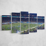 Ford Field Stadium Canvas Prints Detroit Lions Wall Art,Multi Panels,Sport Stadium Art Prints, Fan Gift