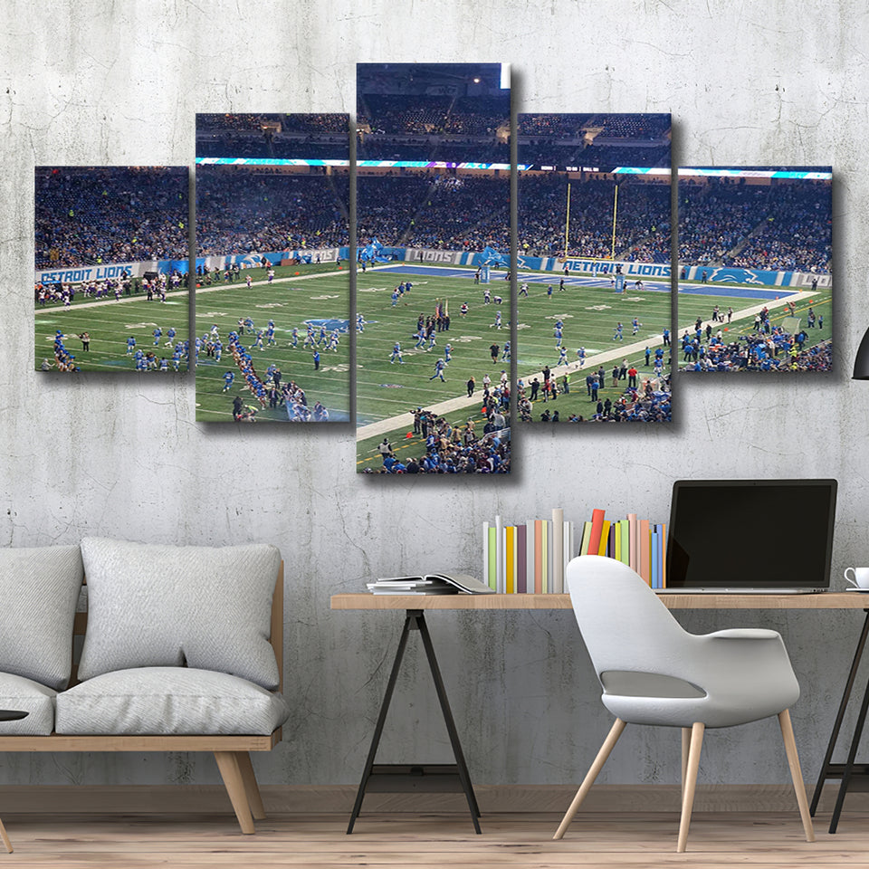 Ford Field Stadium Canvas Prints Detroit Lions Wall Art,Multi