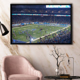 Ford Field Stadium Framed Canvas Prints Detroit Lions Wall Art,Sport Stadium Art Prints, Fan Gift