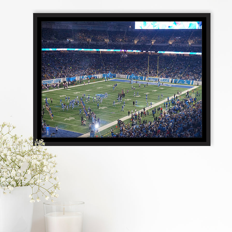 Ford Field Stadium Framed Canvas Prints Detroit Lions Wall Art,Sport Stadium Art Prints, Fan Gift