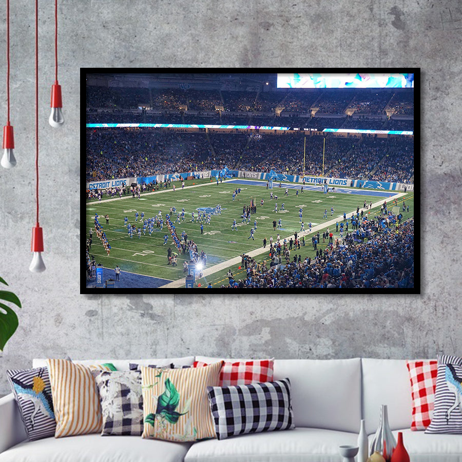 Ford Field Stadium Art Prints Detroit Lions Wall Art,Sport Stadium Art Prints, Fan Gift, Wall Decor