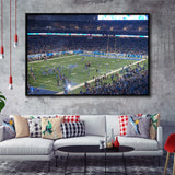 Ford Field Stadium Framed Canvas Prints Detroit Lions Wall Art,Sport Stadium Art Prints, Fan Gift