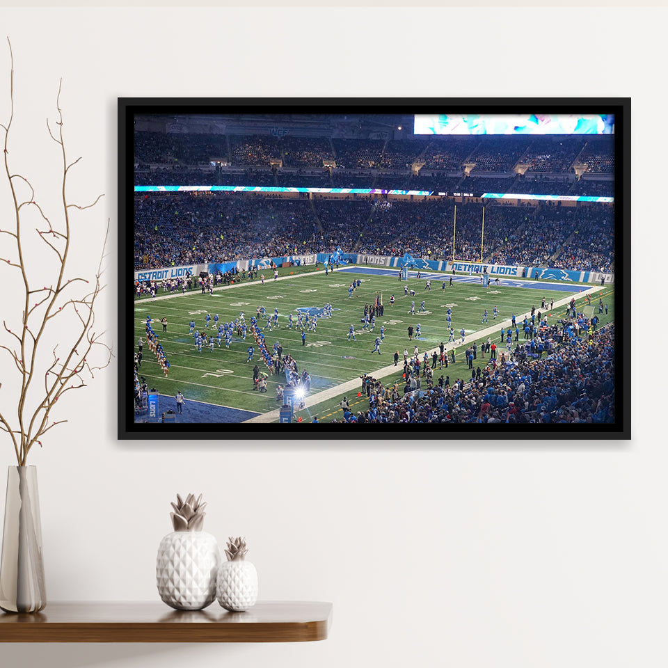 Ford Field Stadium Framed Canvas Prints Detroit Lions Wall Art,Sport Stadium Art Prints, Fan Gift