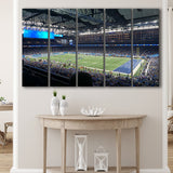 Ford Field Stadium Wall Art Detroit Lions Stadium Canvas Prints,Multi Panels B,Sport Stadium Art Prints, Fan Gift
