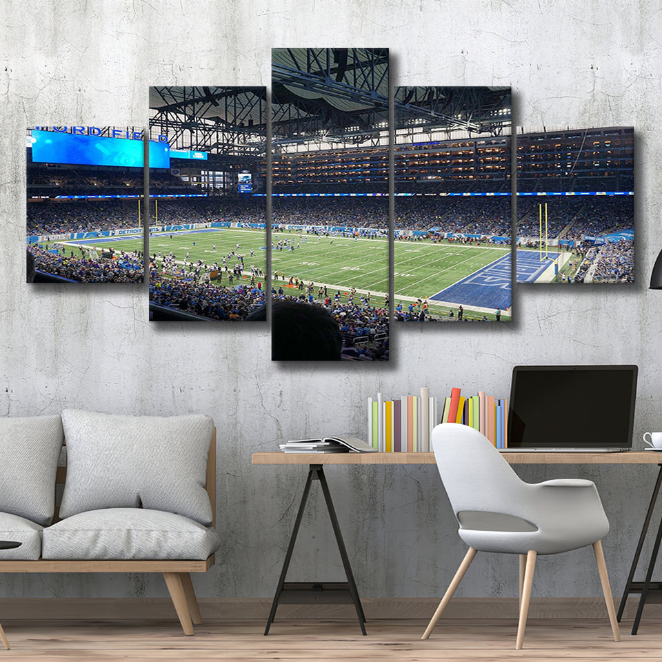 Ford Field Stadium Wall Art Detroit Lions Stadium Canvas Prints,Multi Panels,Sport Stadium Art Prints, Fan Gift