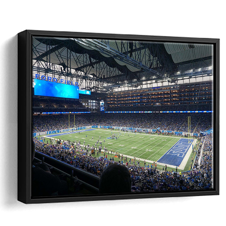 Ford Field Stadium Wall Art Detroit Lions Stadium Framed Canvas Prints,Sport Stadium Art Prints, Fan Gift