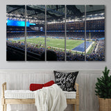 Ford Field Stadium Wall Art Detroit Lions Stadium Canvas Prints,Multi Panels B,Sport Stadium Art Prints, Fan Gift