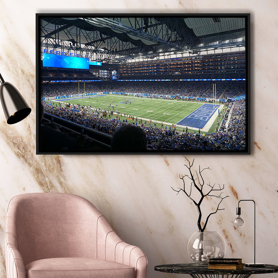 Ford Field Stadium Wall Art Detroit Lions Stadium Framed Canvas Prints,Sport Stadium Art Prints, Fan Gift