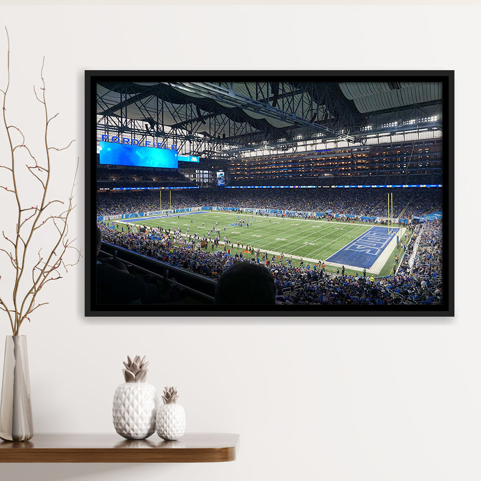 Ford Field Stadium Wall Art Detroit Lions Stadium Framed Canvas Prints,Sport Stadium Art Prints, Fan Gift