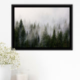 Forest, Forest Framed Canvas Prints Wall Art Decor, Black Floating Frame