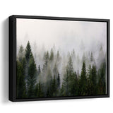 Forest, Forest Framed Canvas Prints Wall Art Decor, Black Floating Frame