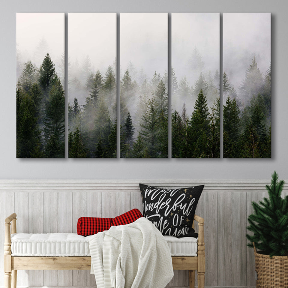 Forest, Forest 5 Panels B,Large Canvas,Canvas Prints Wall Art Home Decor