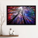 Forest, Trees Canvas Art Framed Canvas Prints Wall Art Decor, Black Floating Frame