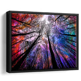 Forest, Trees Canvas Art Framed Canvas Prints Wall Art Decor, Black Floating Frame