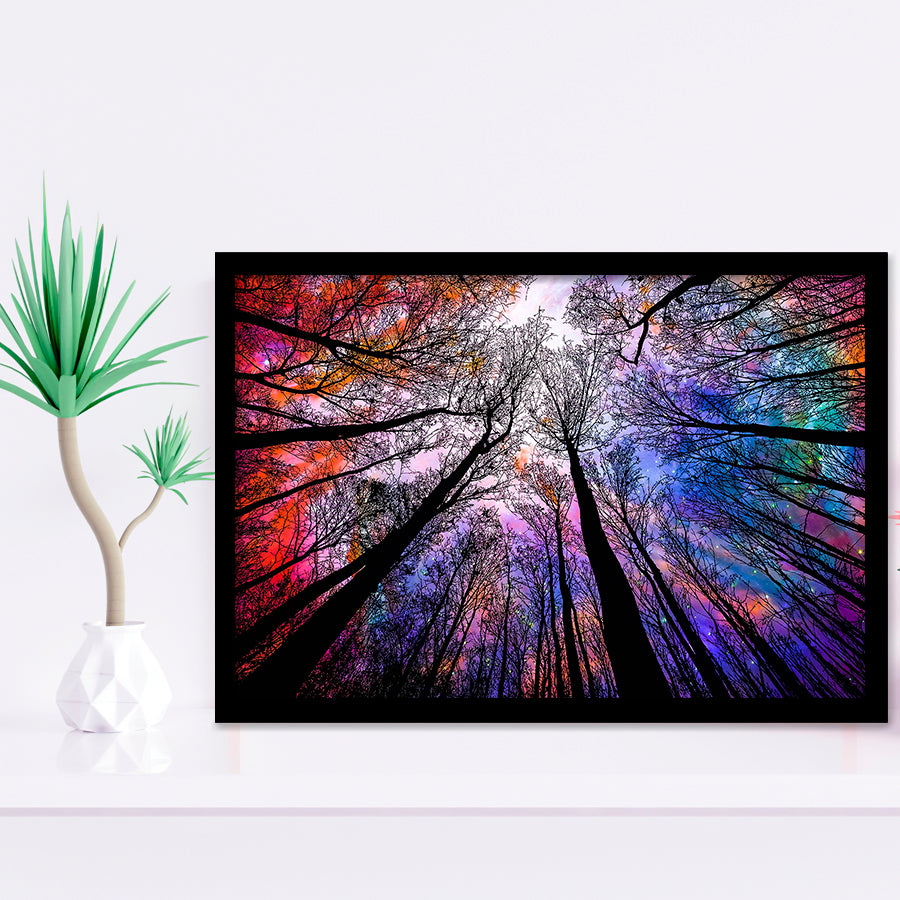 Forest, Trees Art Framed Art Prints Wall Art Decor,Black Frame, Ready to hang