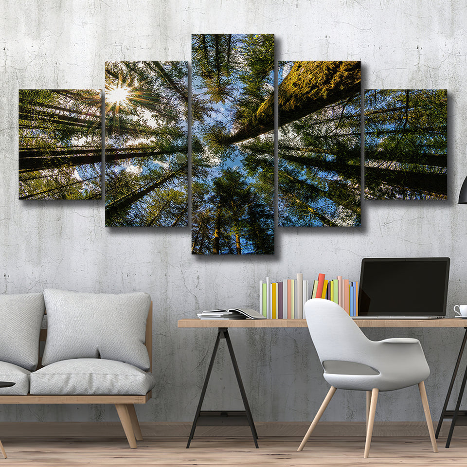 Forest 5 Pieces Canvas Prints Wall Art Decor - Painting Canvas, Mixed Canvas, Multi Panels