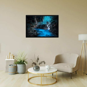 Forest Dreamy Waterfall-Forest art, Art print, Plexiglass Cover