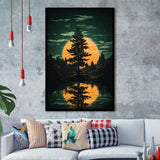 Forest In The Moonlight, Painting Art, Framed Art Prints Wall Decor