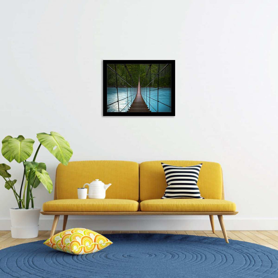 Forest River Bridge-Forest art, Art print, Plexiglass Cover