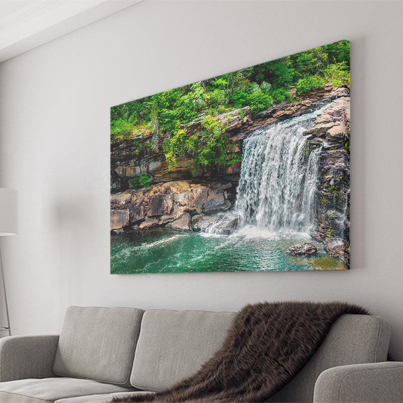 Forest Waterfall Canvas Prints Wall Art Decor - Painting Canvas,Home Decor, Ready to Hang