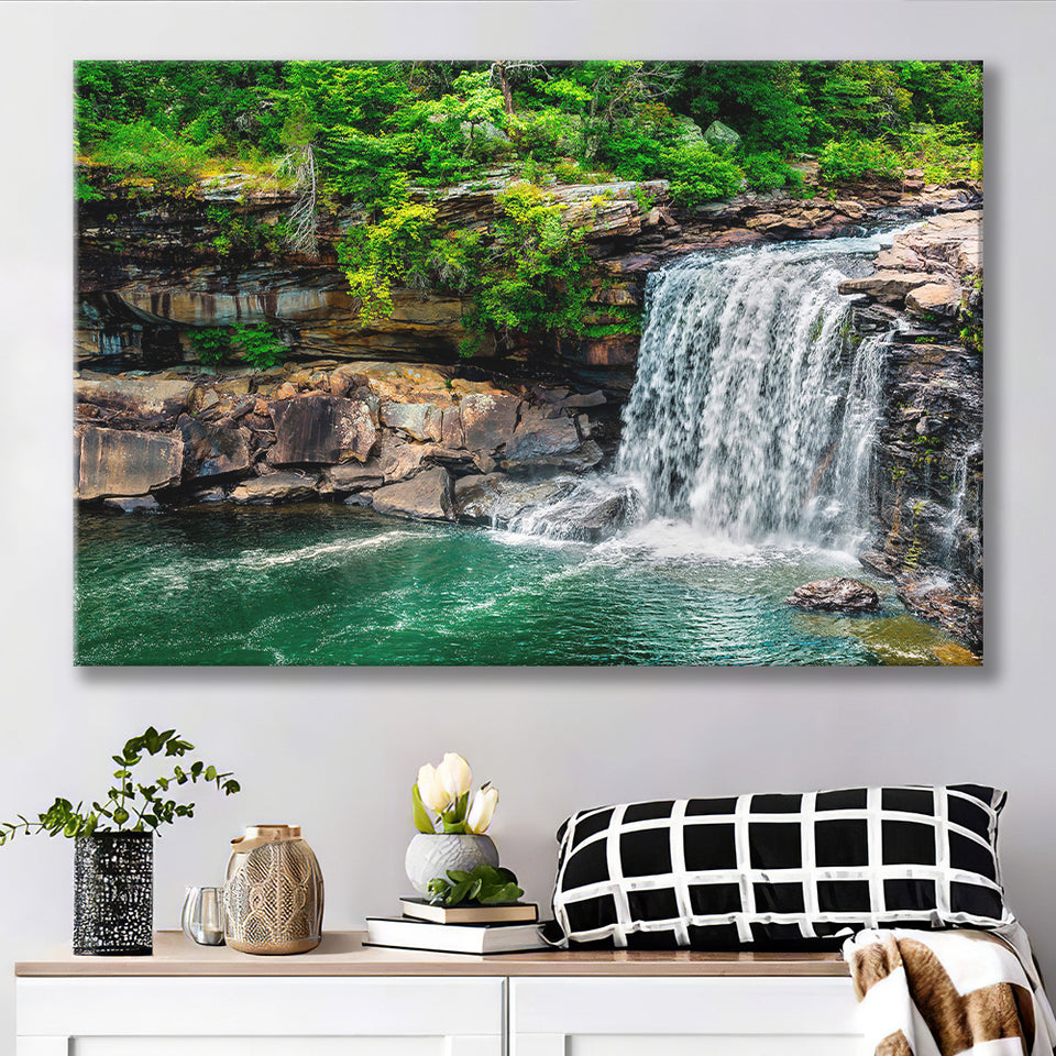 Forest Waterfall Canvas Prints Wall Art Decor - Painting Canvas,Home Decor, Ready to Hang