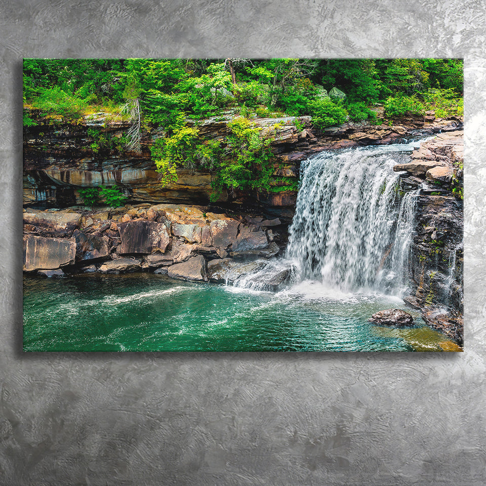 Forest Waterfall Canvas Prints Wall Art Decor - Painting Canvas,Home Decor, Ready to Hang