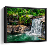 Forest Waterfall Framed Canvas Prints Wall Art Decor, Framed Picture, Floating Frame