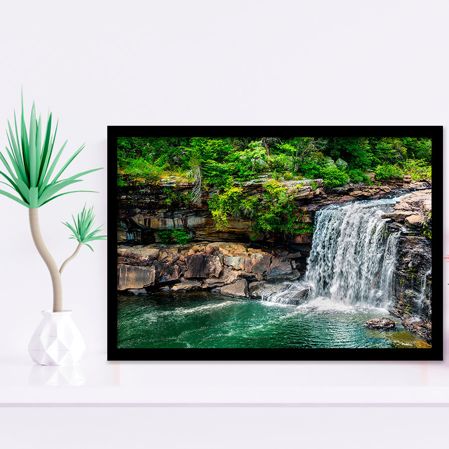 Forest Waterfall Framed Art Prints Wall Art Decor, Framed Picture, Home Decor