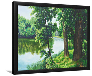 Forest With Lake-Forest art, Art print, Plexiglass Cover