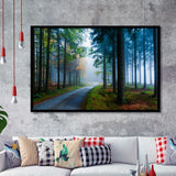 Forest Fog Pine Trees Framed Art Prints Wall Decor - Painting Prints, Wall Art, Framed Picture, Black Frame