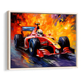 Formula 1 Oil Painting Art Grand Prix Acrylic Mixed Color Painting, Framed Canvas Prints Wall Art Decor, Floating Frame