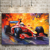 Formula 1 Oil Painting Art Grand Prix Acrylic Mixed Color Painting Canvas Prints Wall Art, Painting Art Home Decor
