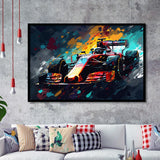 Formula 1 Racing Car Painting Wall Art Framed Art Prints Wall Decor, Framed Picture, Large Art Prints